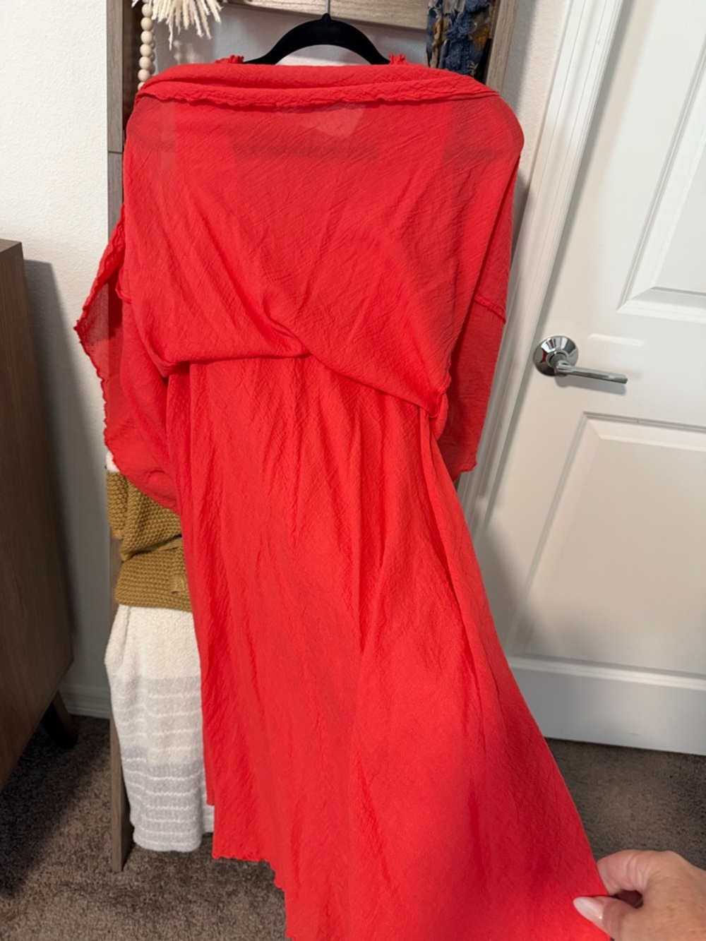 Red Sleeveless Ruffle-Trim Tank Top - Picture 4 of 4